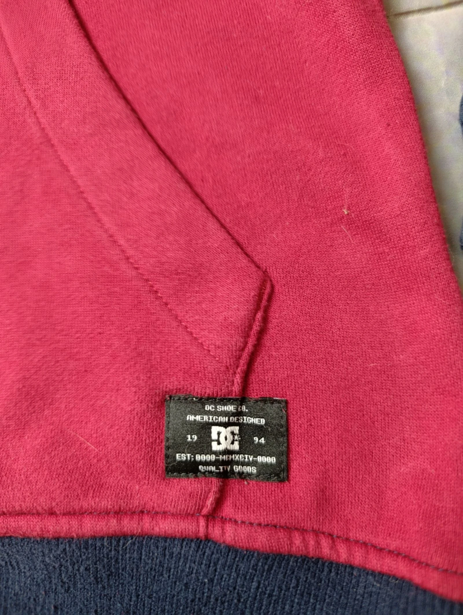 DC Shoes Sudadera con Capucha para Hombre Talla S - Camiseta de Deporte Azul Marino/Rojo con Media Cremallera – photo 8
